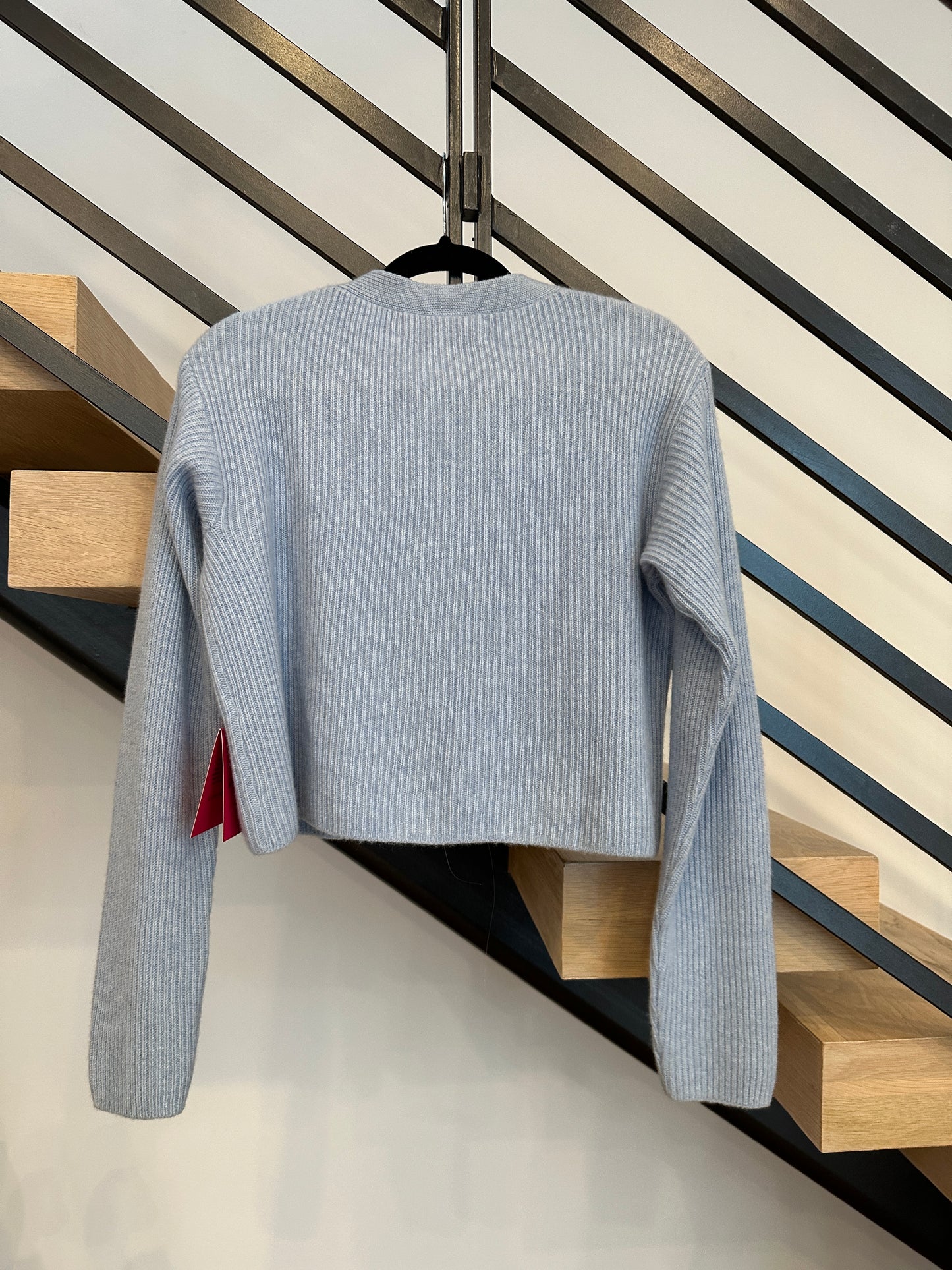THE ELDER STATESMAN CASHMERE LIGHT BLUE CARDIGAN
