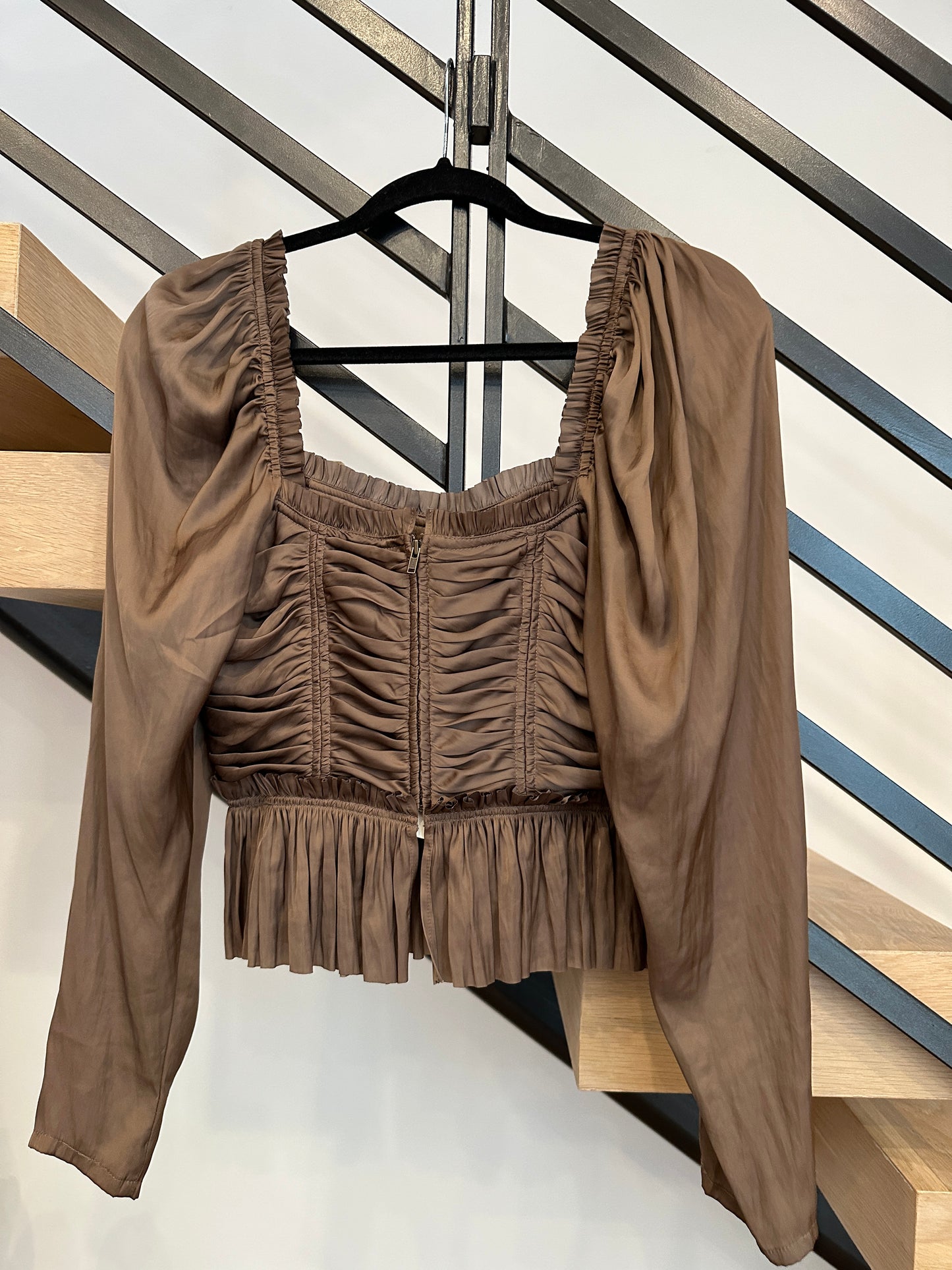 ULLA JOHNSON BROWN PEPLUM