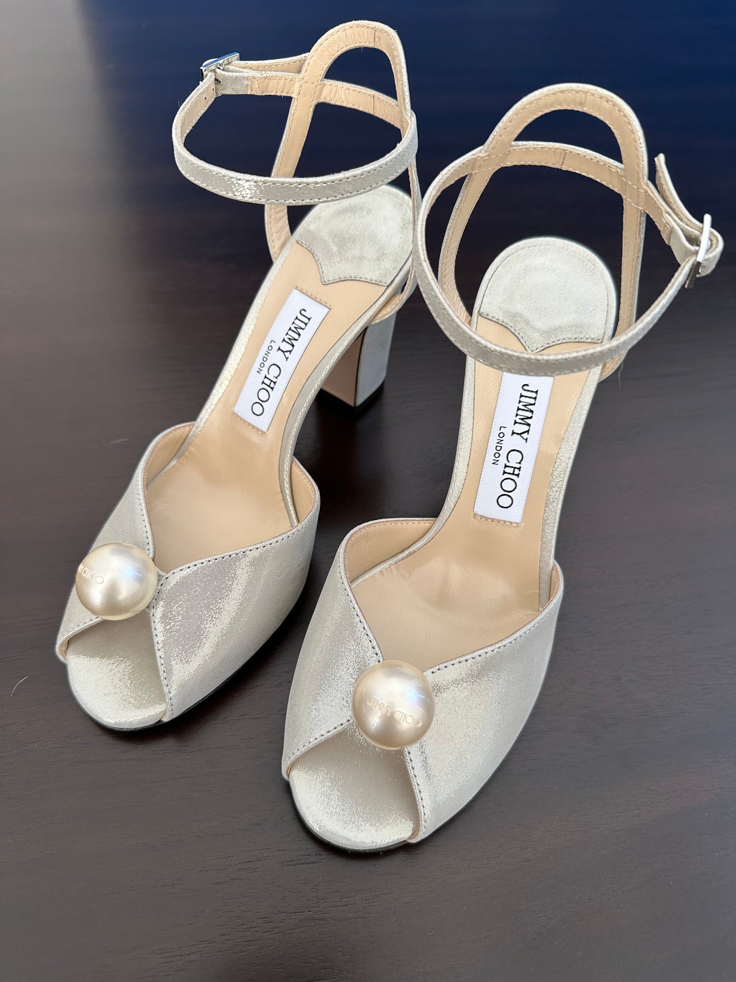 JIMMY CHOO SACARIA GOLD HEEL