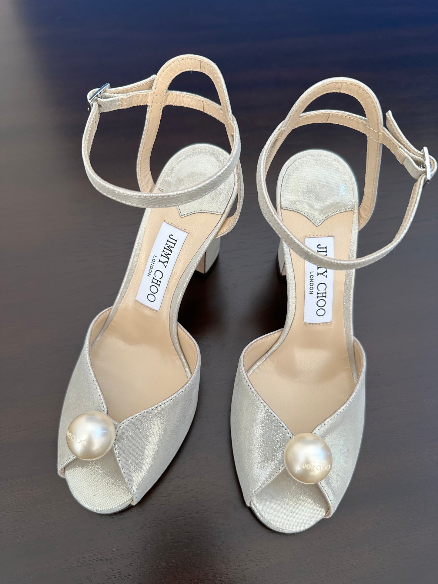 JIMMY CHOO SACARIA GOLD HEEL