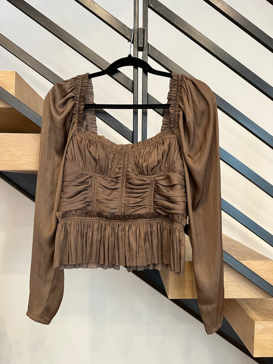 ULLA JOHNSON BROWN PEPLUM